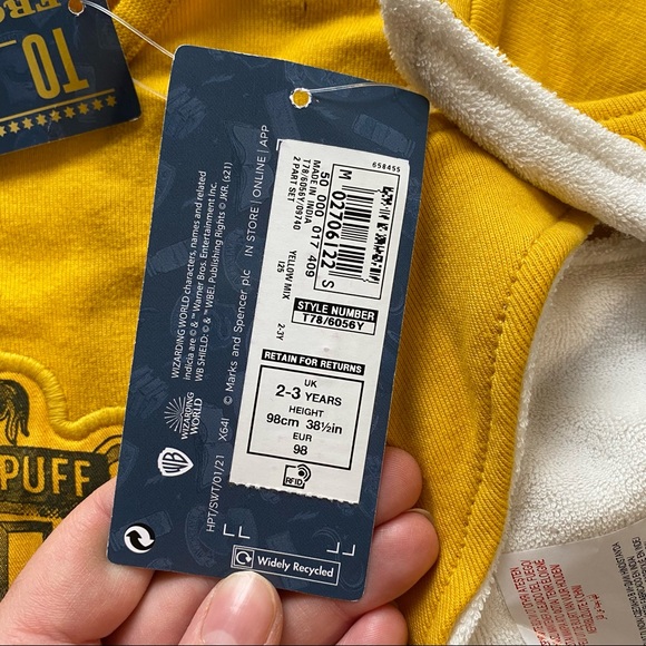 Harry Potter Hufflepuff Onesie Pajama & Bandana Set by Marks and Spencer - Picture 4 of 11